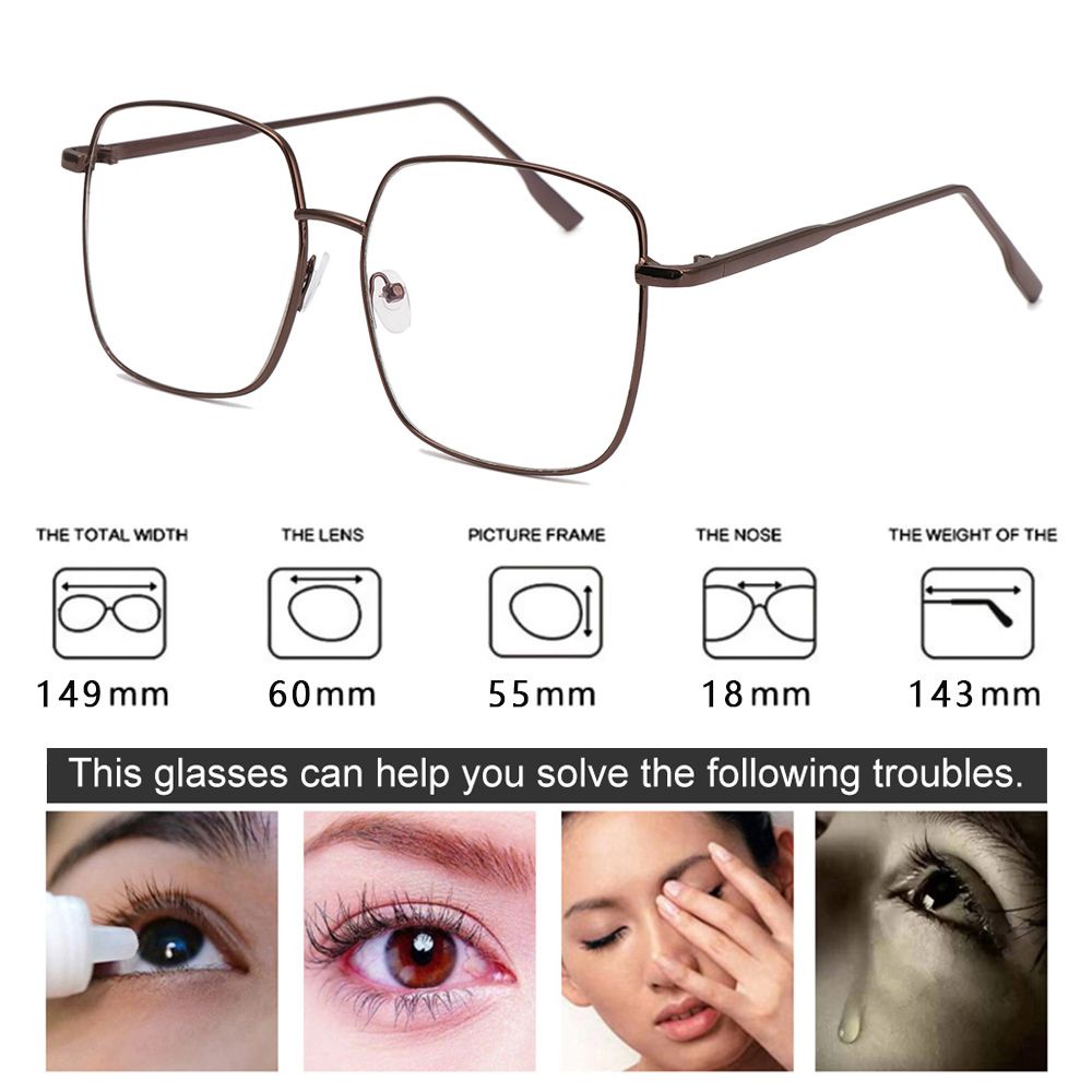 Mắt Kính Gọng Vuông Siêu Nhẹ Chống Tia Bức Xạ Thời Trang