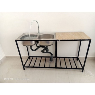chậu rửa bát 2 hố kèm bàn bếp
