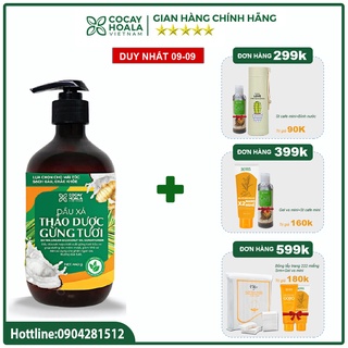 Dầu xả - Dầu xả thảo dược gừng dừa Cocayhoala đánh bay gàu, giảm ngứa dung tích 440g/chai