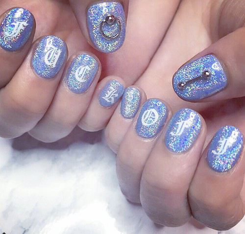 [Hàng mới về] Tờ miếng dán trang trí móng tay nghệ thuật kiểu chữ cái 3D thời trang