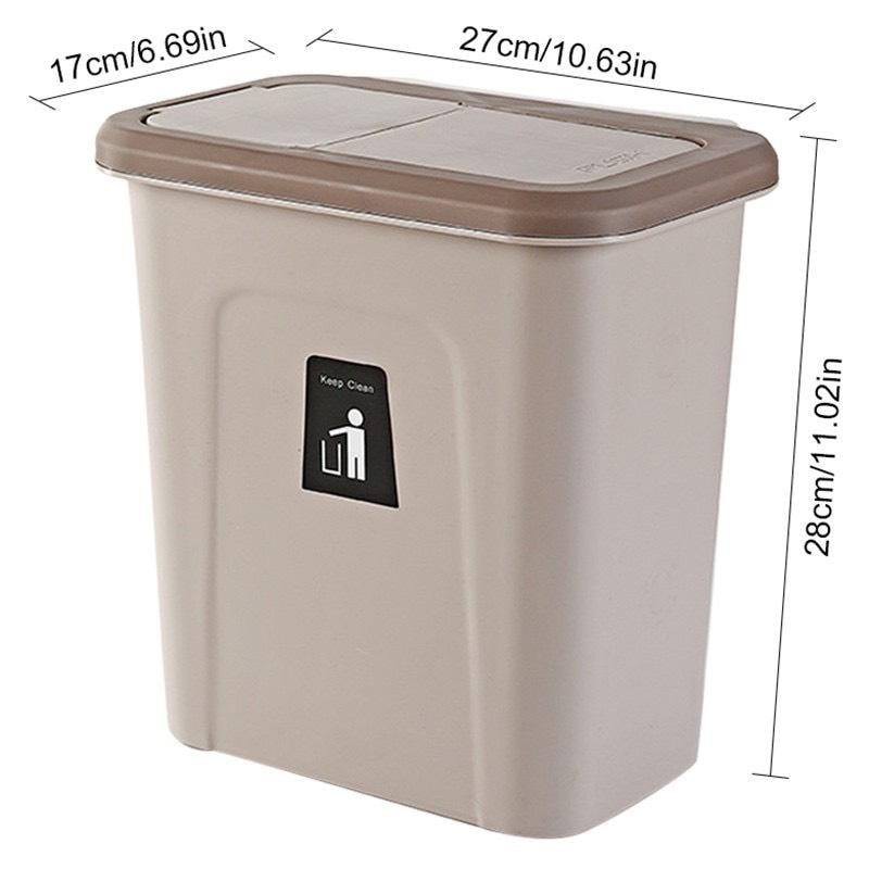 Thùng rác treo cánh tủ có nắp đậy vệ sinh sạch sẽ chống côn trùng dung tích 7 lít