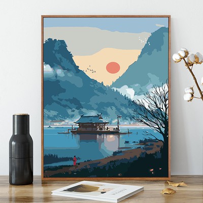 [Order-Sẵn tranh 10,12 khung 2.5cm, 7,14 khung 1.6cm]Tranh sơn dầu số hóa tự tô màu hình phong cảnh | BigBuy360 - bigbuy360.vn