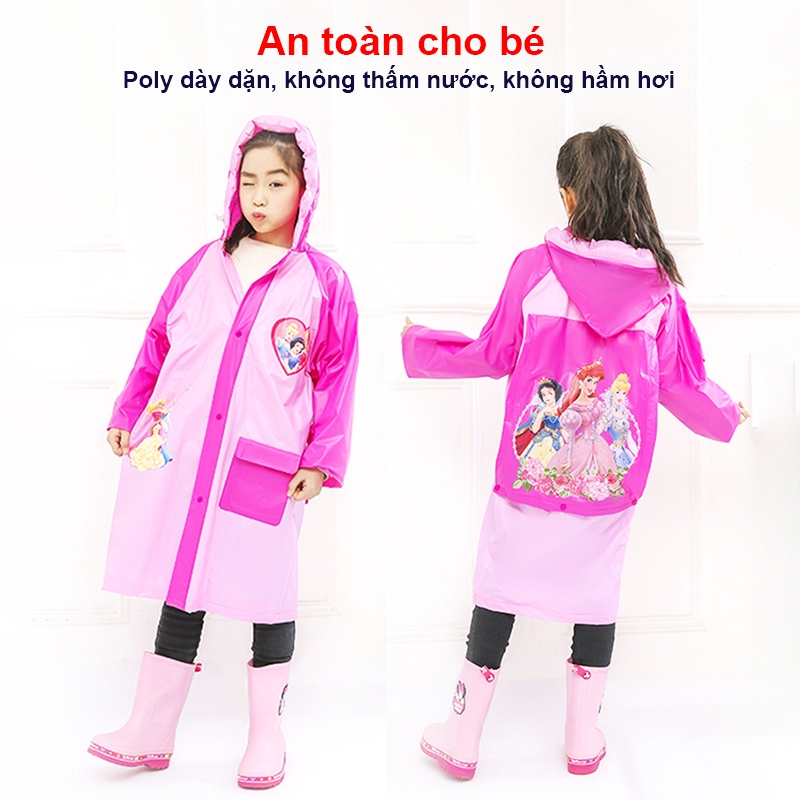 Áo mưa trẻ em, Áo mưa cho bé hoạt hình Elsa &amp; Peppa đáng yêu cho bé 4-10 tuổi Baby-S – SAM004