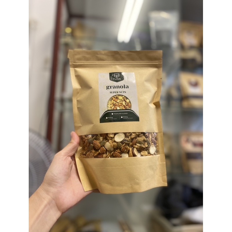 [Mã 254FMCGSALE giảm 8% đơn 500K] Granola KHÔNG NHO ăn kiêng tăng cơ giảm mỡ không đường