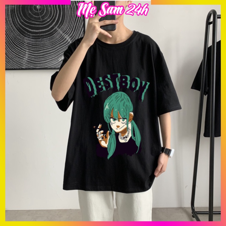 Áo thun form rộng tay lỡ Mẹ Sam 24h, áo phông unisex in chữ Destboy