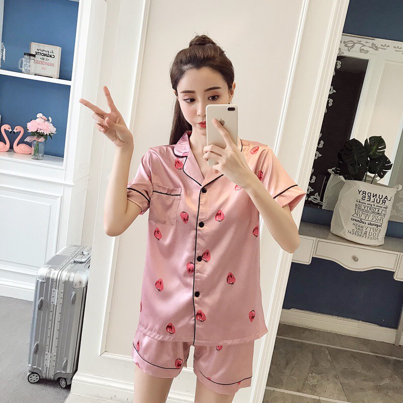 Bộ pyjama nữ mặc nhà tay ngắn siêu dễ thương cute