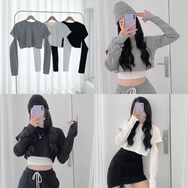 🥗ÁO_TAY_DÀI_CUT_OUT(kèm hình thật 100%)
