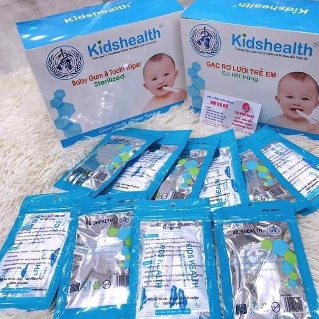 Gói 10 Gạc Rơ Lưỡi Tiệt Trùng Kidshealth Cho Bé