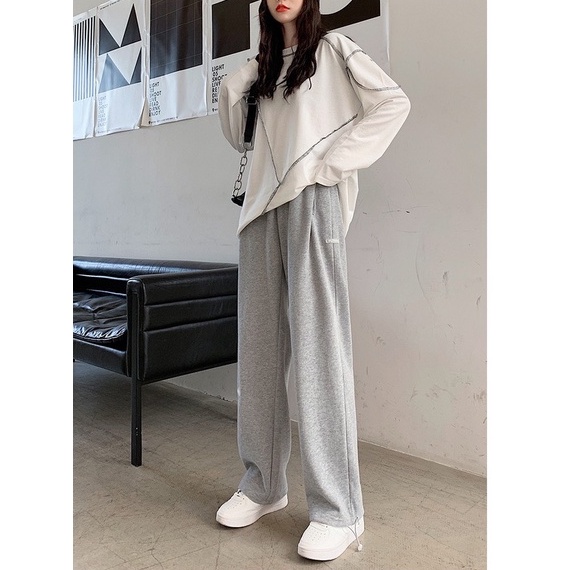 Quần NỈ JOGGER Nam Nữ Form Rộng Ống Dây Rút 2 Màu Đen Xám Dáng Hiphop Thể Thao By.Camcam