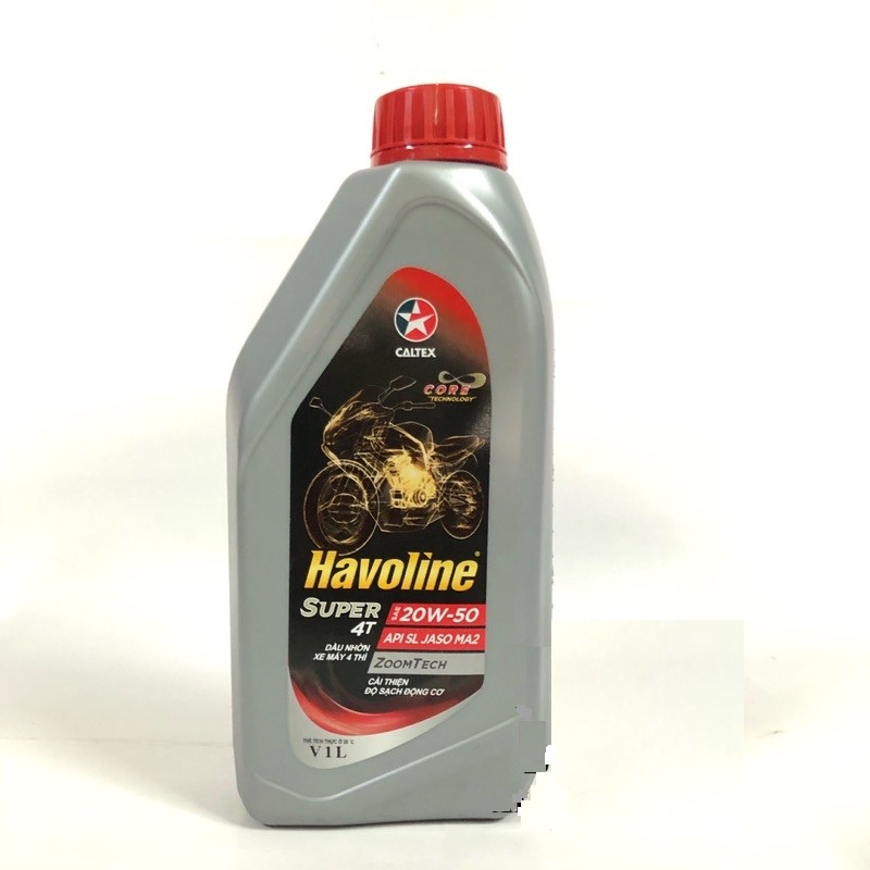 Dầu nhớt xe số gốc khoáng Caltex Havoline Super4T 15w40/20w50 (1L)