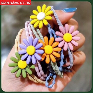 Dây buộc tóc hoa cúc nhiều màu siêu xinh dễ thương