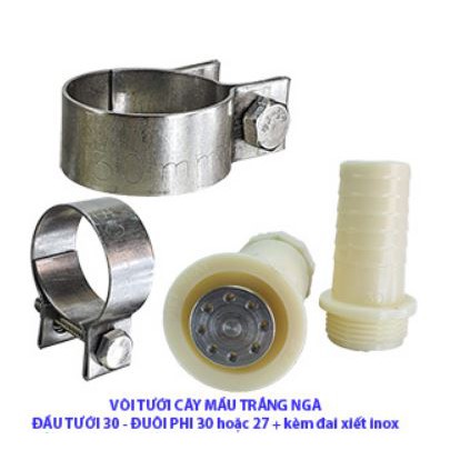 VÒI TƯỚI NƯỚC ĐẦU TƯỚI 30 - ĐUÔI ỐNG 27 HOẶC 30 + ĐAI XIẾT INOX