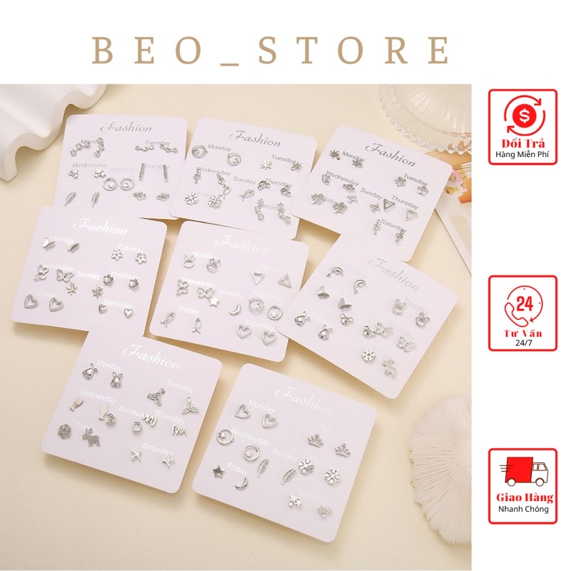 Bông tai đinh tán không gây dị ứng thời trang Hàn Quốc đơn giản cá tính cho nữ S925 silver needle