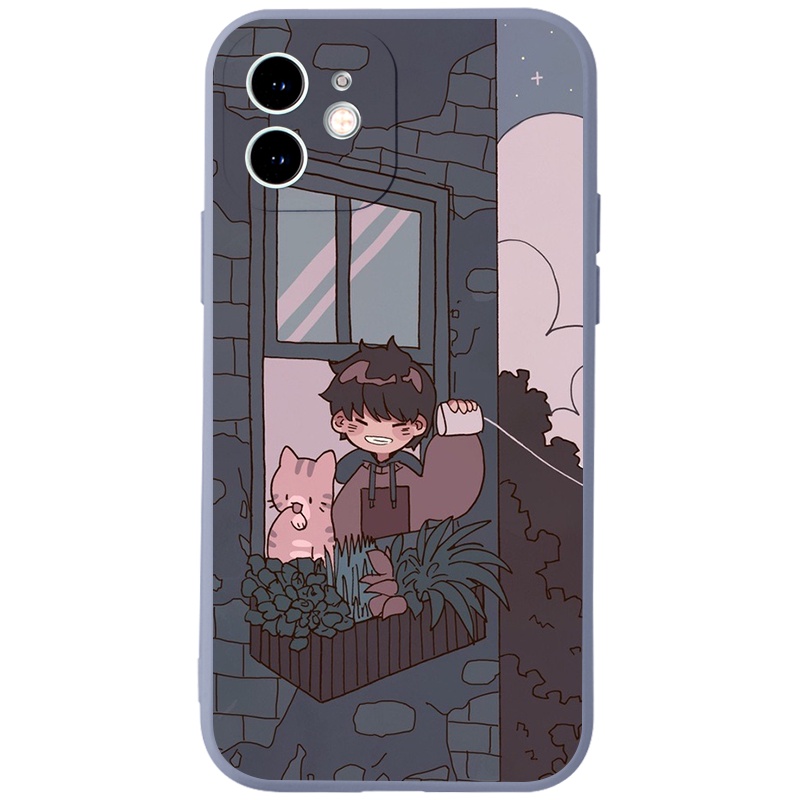 Ốp lưng JURSUE hoạt hình cặp đôi dễ thương đẹp cho iPhone 13 12 11 Pro Max SE 2020 X XR XS 8 7 ip 6S 6 Plus kute Y1952