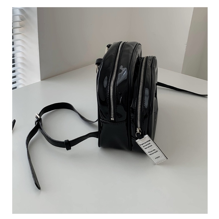 Jennie blackpink Ba Lô Da Hai Lớp Màu Đen Trơn Hình Vuông Nhỏ Có Thể Điều Chỉnh Họa Tiết Hoa Hồng