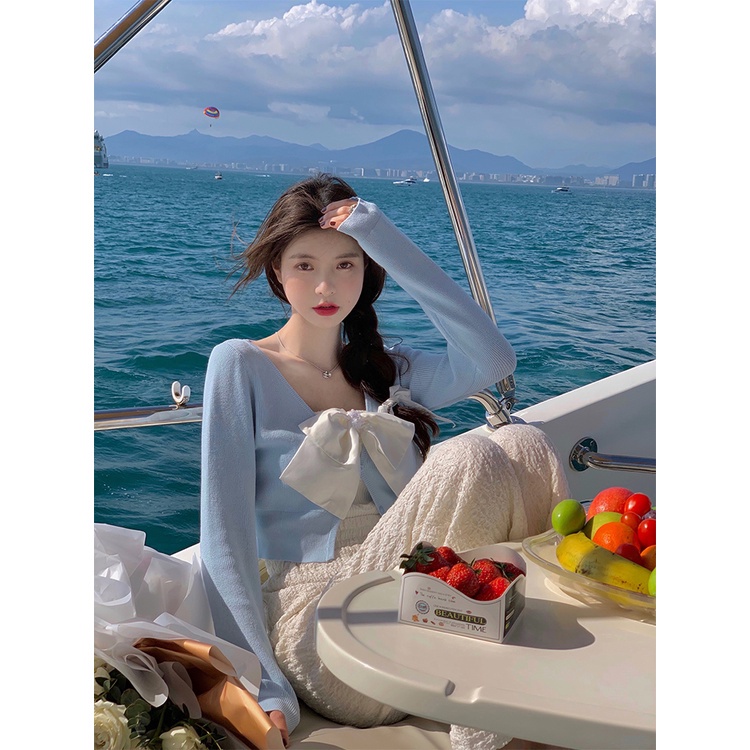 Áo Cardigan Dệt Kim Mỏng Tay Dài Cổ Chữ V Màu Sắc Đơn Giản 2021 | BigBuy360 - bigbuy360.vn