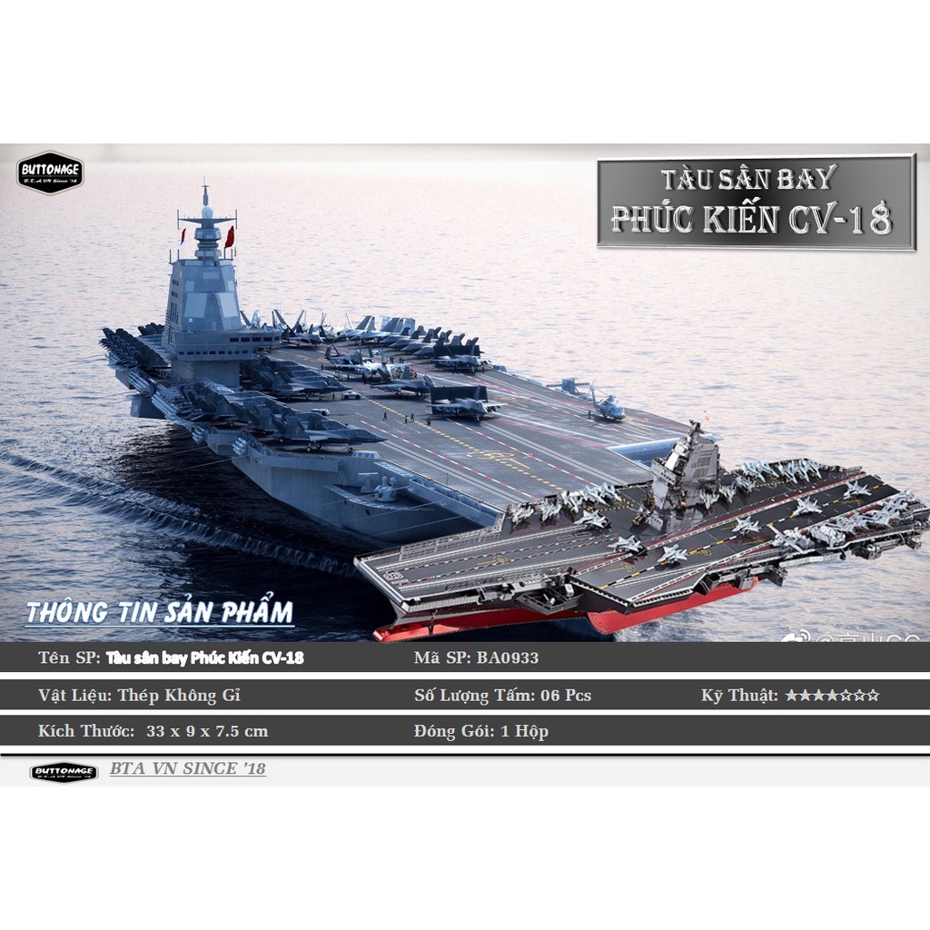 Mô Hình Lắp Ráp 3d Tàu sân bay Phúc Kiến CV-18