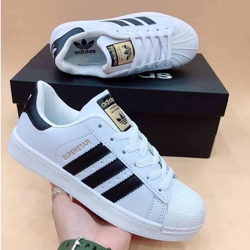 Giày Sneaker Nam Nữ Trắng 𝑨𝒅𝒊𝒅𝒂𝒔 𝑴𝒖̃𝒊 𝑺𝒐̀, Giày Thể Thao Das 𝑺𝒐̀ Đủ Size Nam Nữ✅phun box bill✅hàng chuẩn