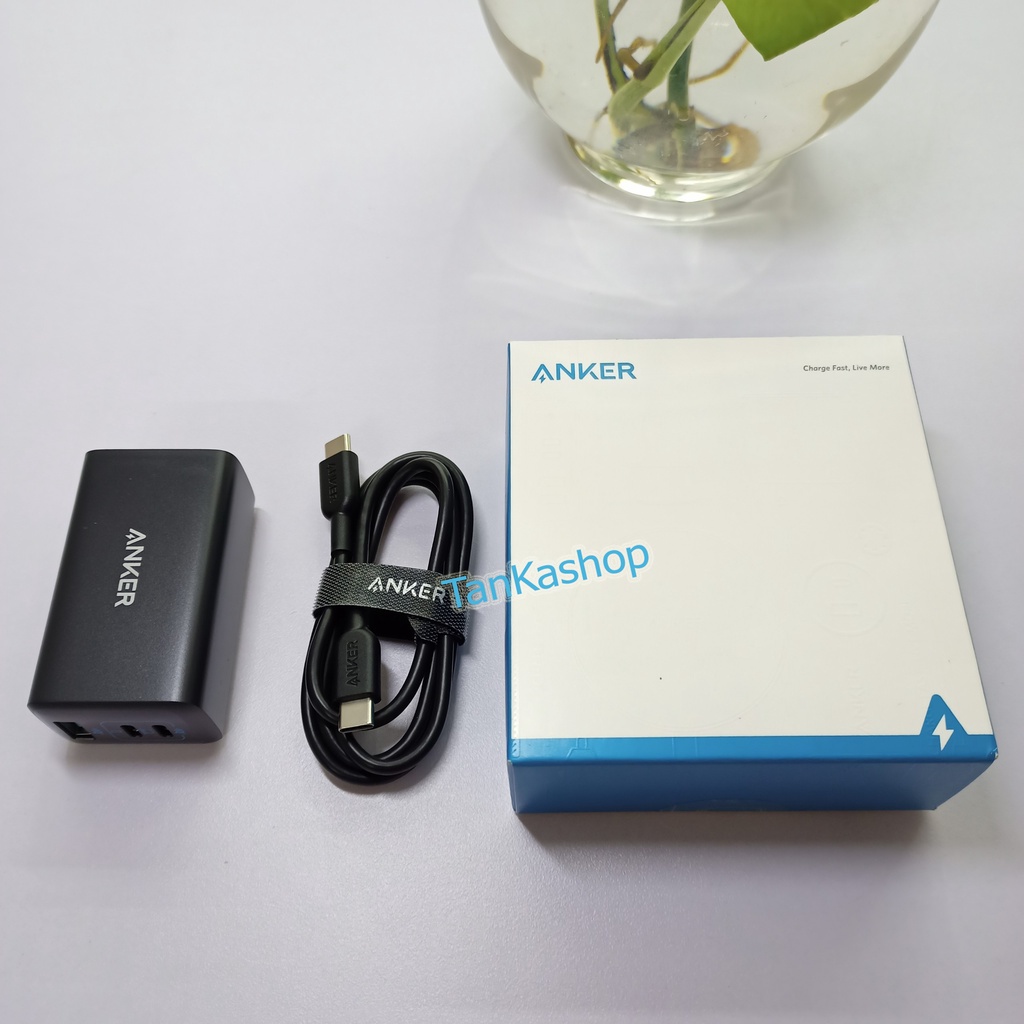 Bộ Sạc Anker 65w kèm cáp C to C 1m B2330 Sạc Nhanh Điện thoại Máy Tính Laptop