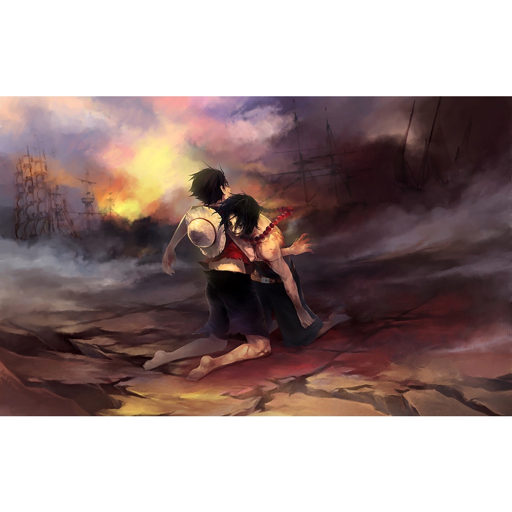 Poster A3 dán tường Anime, decal 30x42 trang trí có keo one piece wallpaper 7