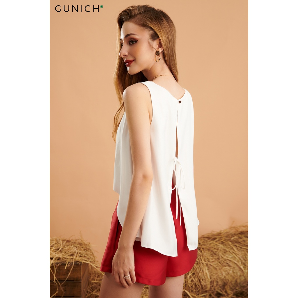 Quần short đỏ tafta 2 lớp, dáng chữ A GUNICH