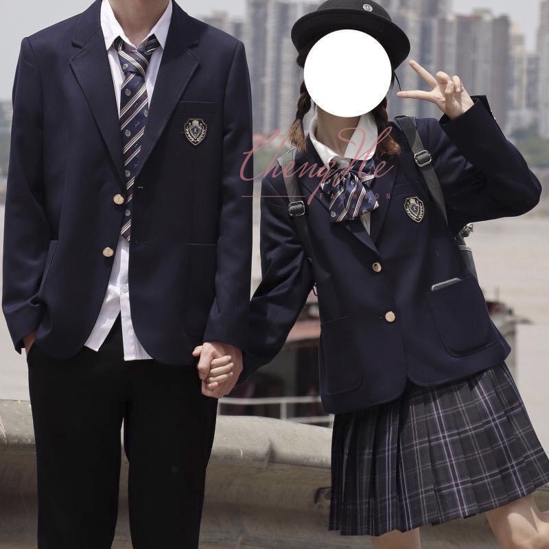 Áo khoác blazer dáng oversize cài cúc thêu hình phong cách học sinh hàn quốc A00273