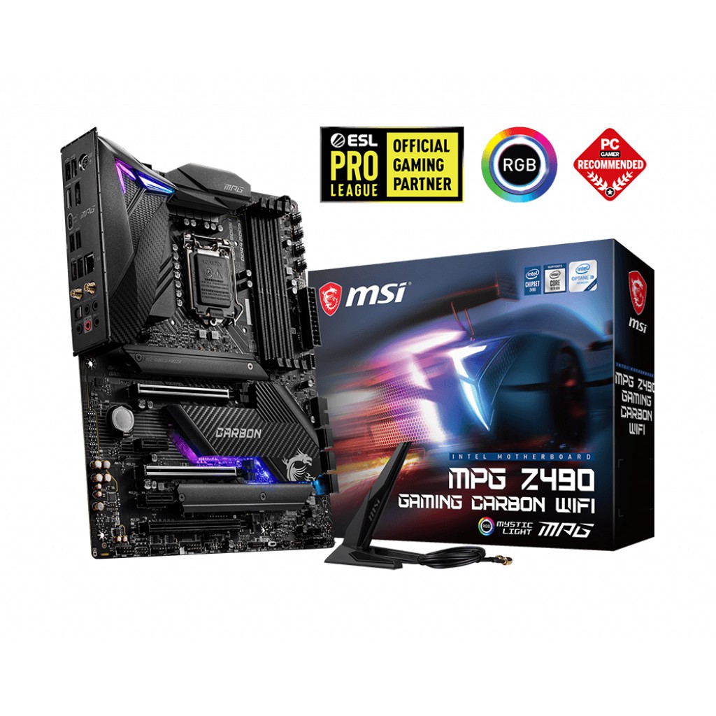 Mainboard MSI MPG Z490 GAMING CARBON WIFI Intel Z490, Socket 1200, ATX, 4 khe RAM DDR4