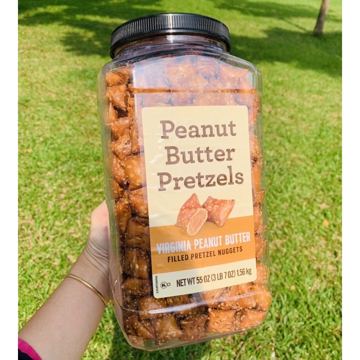 Bánh Virginia Peanut Butter filled Prezel Nuggets Peanut Butter Prezel 1.56kg của Mỹ - bánh mặn giòn béo bơ đậu phộng