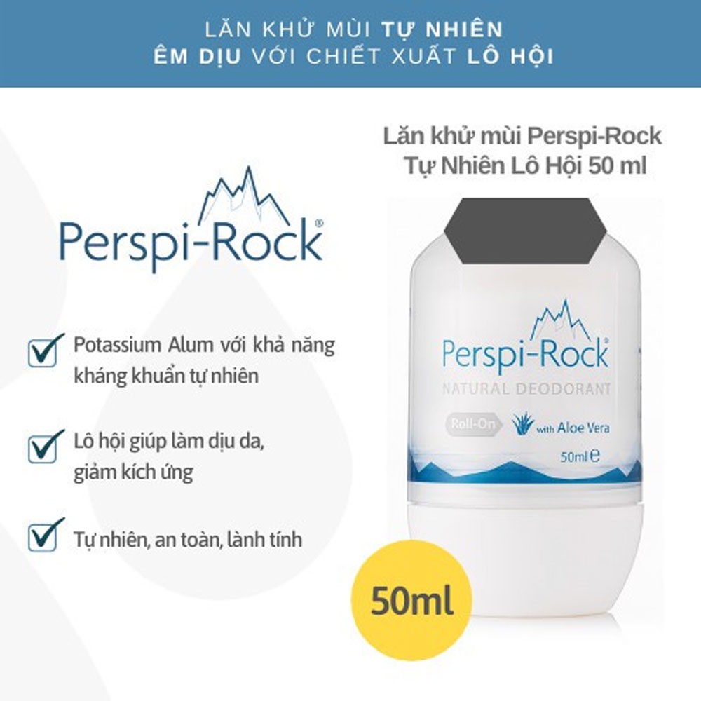 Lăn khử Mùi Tự Nhiên Perspi-Rock Natural Deodorant Roll On 50ml
