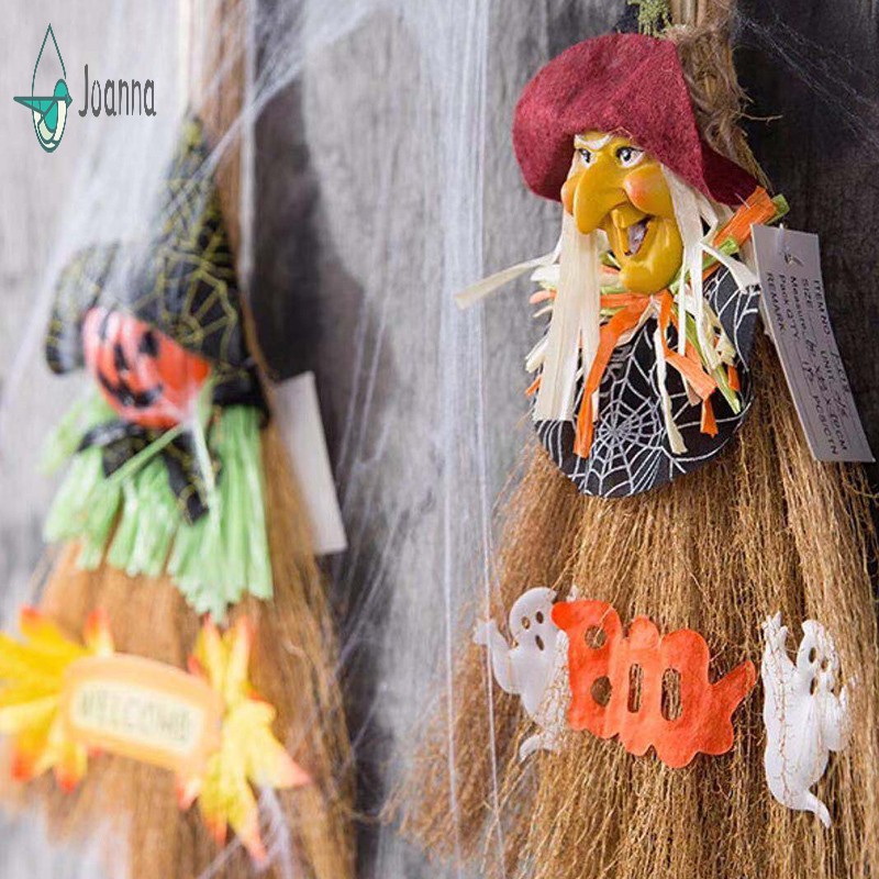 Phụ Kiện Trang Trí Halloween Hình Chổi Phù Thủy Và Bí Ngô