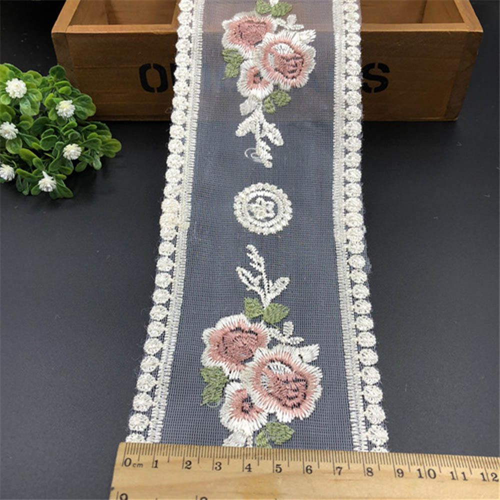 Dây ruy băng ren thêu hoa trang trí đầm cô dâu DIY 1 yard