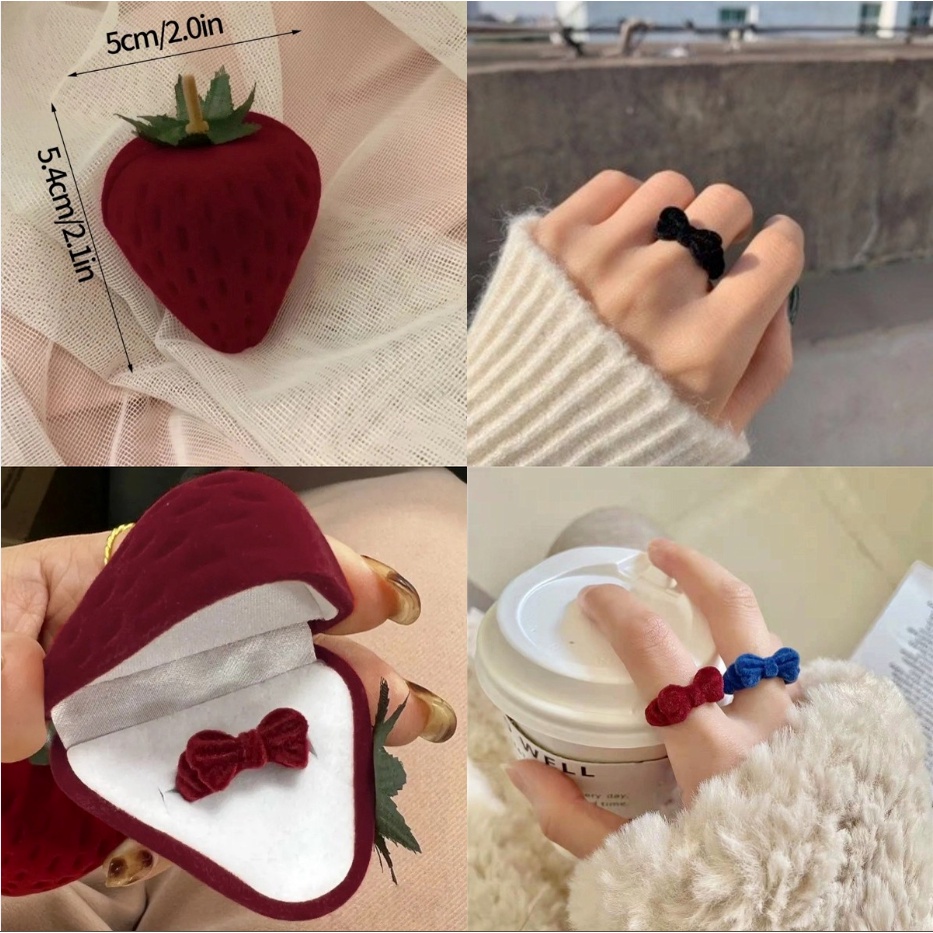 Nhẫn Hở Đính Nơ Dễ Thương Có Thể Điều Chỉnh Kích Thước Cho Nữ