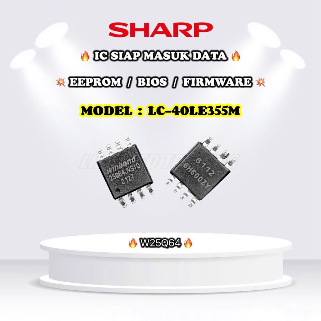 LC-40LE355M IC 2564 SHARP EEPROM BIOS FIRMWARE EPROM LC40LE355 LC40LE355M LC-40LE355 40LE355M 40LE35