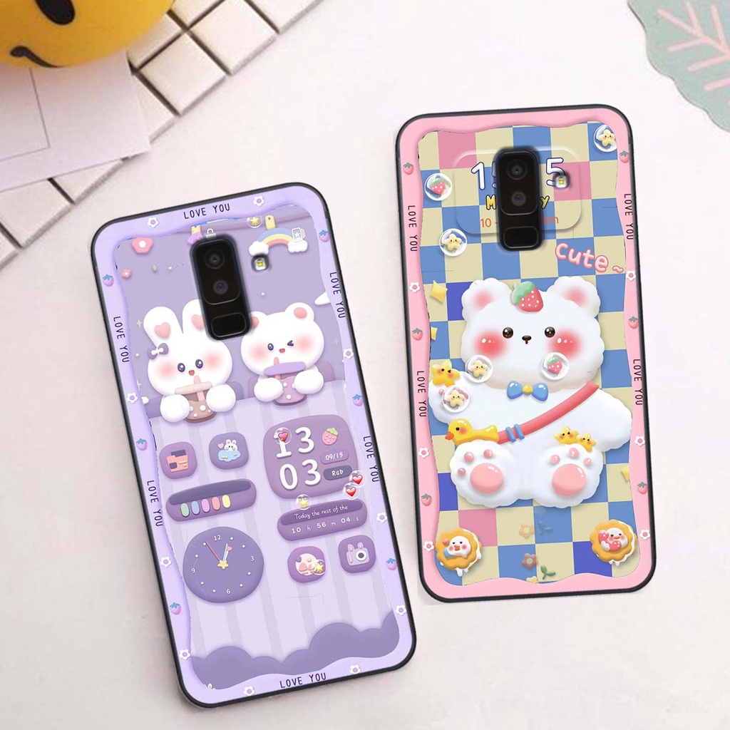 Ốp lưng Samsung J8 in hình gấu cute,bò sữa 3D cute dễ thương bảo vệ điện thoại.