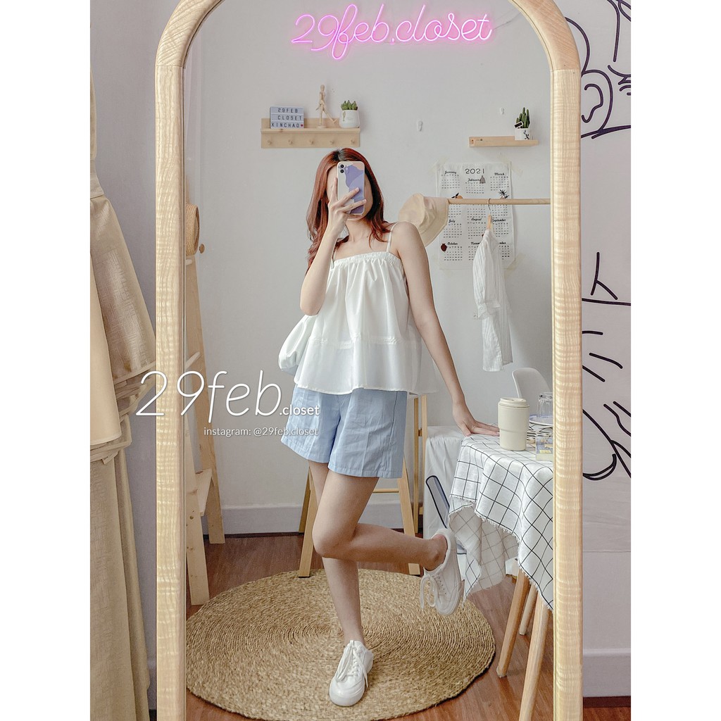 Áo hai dây bo chun ngực (Ảnh thật)