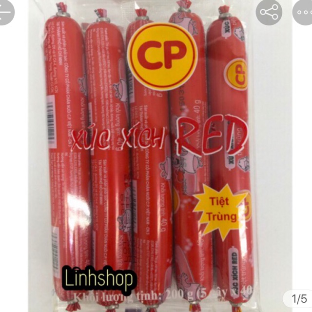 Xúc xích CP heo gói 200g ( 5 cây x 40g)