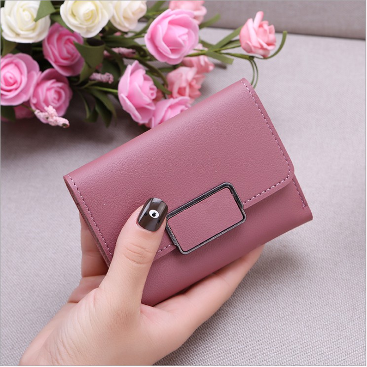 Bóp ví nữ đựng tiền mini gấp 3 bỏ túi giá siêu rẻ, da PU mềm mại, nhiều ngăn chứa thẻ ATM và tiền tiện dụng dùng cho nữ