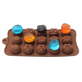 Khuôn Silicone 15 Ngăn Tạo Hình Hoa Hồng Trang Trí Bánh