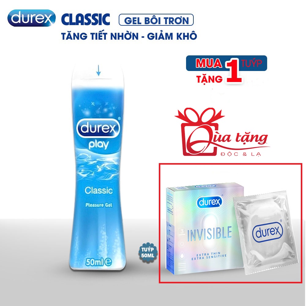 Gel Bôi Trơn Durex Play Classic 50ml Chính Hãng, Gel Dưỡng Ẩm Và Bôi Trơn Giúp Cuộc Yêu Thăng Hoa