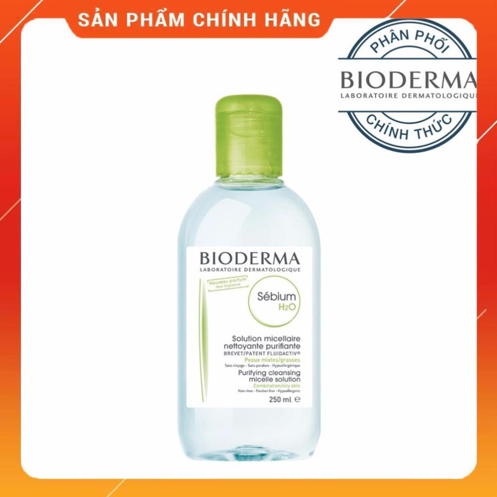 Nước tẩy trang Bioderma Sébium H2O cho da dầu, hỗn hợp thiên dầu 250ml