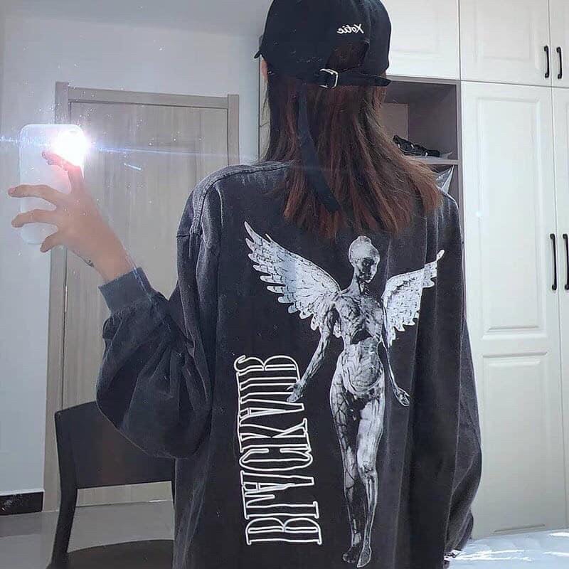 ÁO THUN DÀI TAY LOANG MÀU HỌA TIẾT TRƯỚC SAU FROM DÁNG DÀI UNISEX MẶC ĐƯỢC CẢ NAM VÀ NỮ