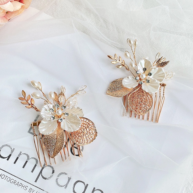 Lược Cài Tóc Hình Hoa Phong Cách Âu Mỹ Cho Cô Dâu