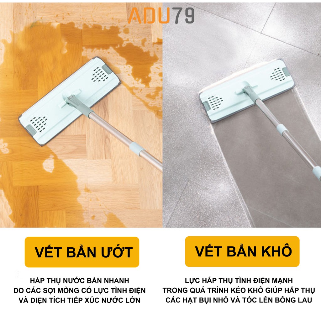 [FREESHIP ❤️] - Cây Lau Nhà Thông Minh Tự Vắt Hiện Đại 2021 - Màu XANH Size 23L - Tặng Kèm 2 Bông Lau