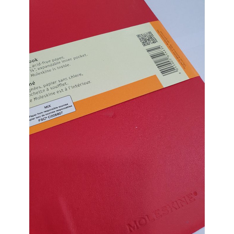 Moleskine Ruled Sổ Tay Bìa Mềm Màu Đỏ Tiện Dụng