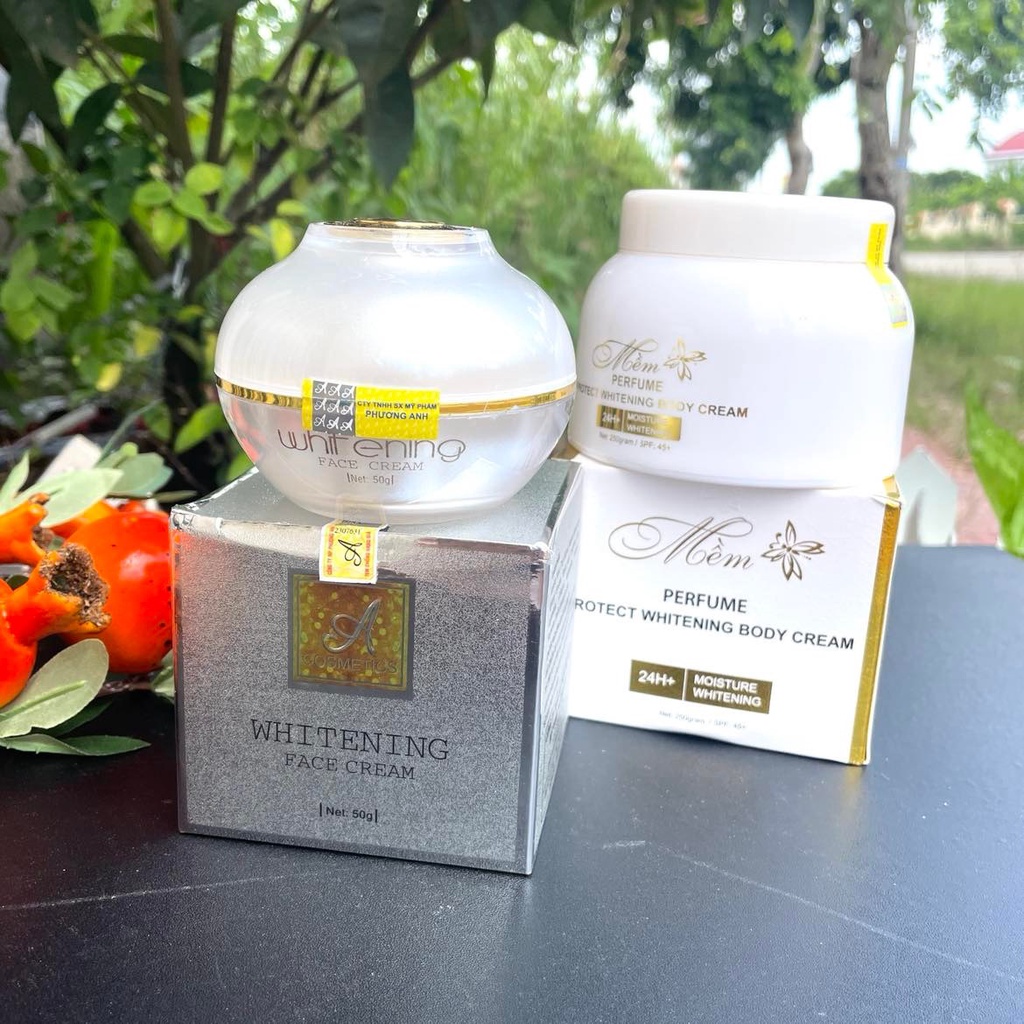 BỘ kem MẶT (FACE ) PHÁP A COSMETICS - Kem TRẮNG DA TOÀN THÂN (chính hãng) Làm mờ thâm nám, tàn nhang, trắng toàn thân
