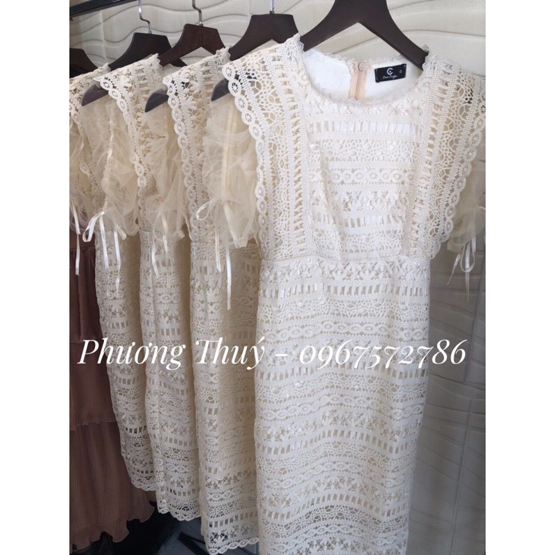 Váy ren tay lưới