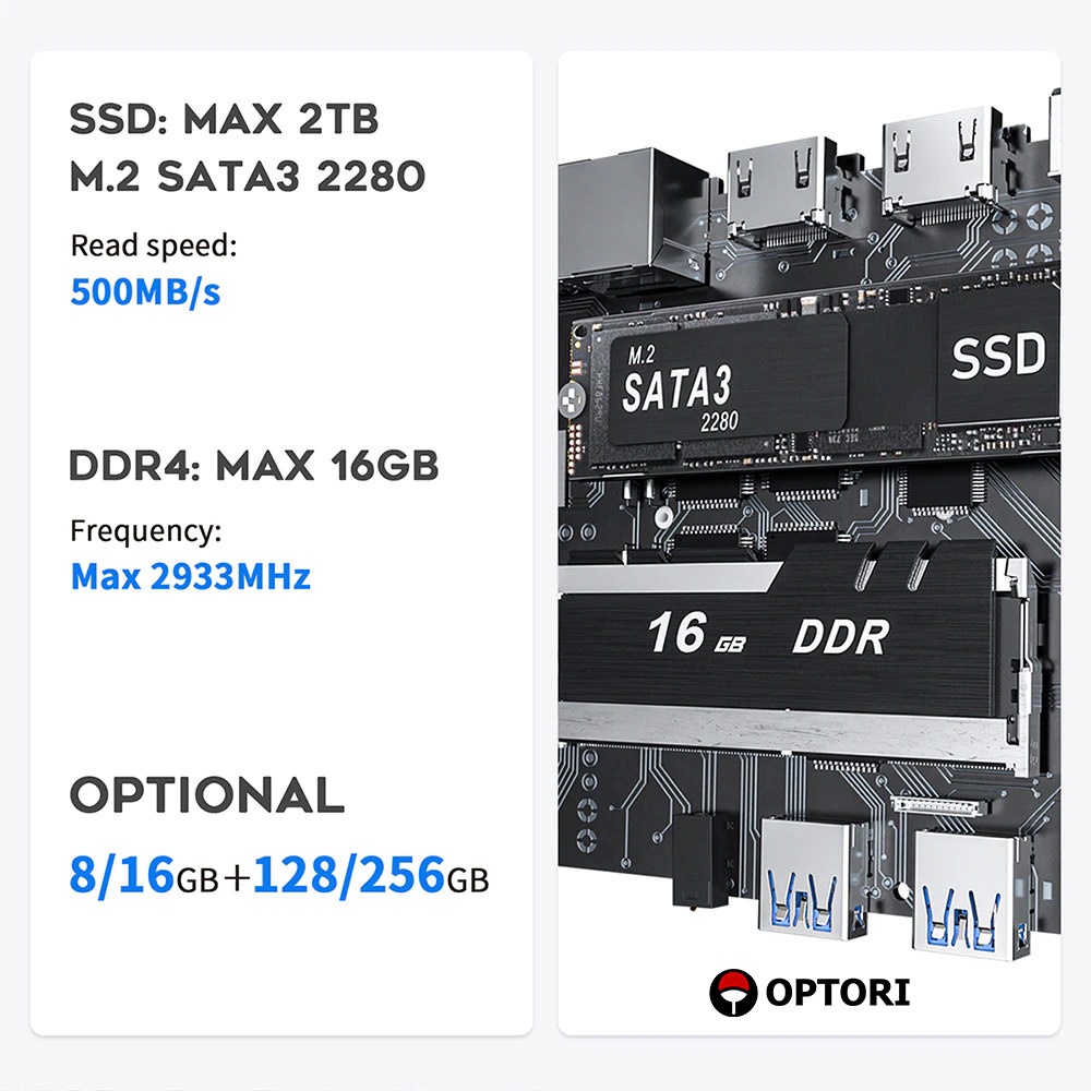 Máy tính để bàn – POS - Máy Server – PC Mini Intel N5095 Gen 11th, RAM 8GB + ROM 256GB