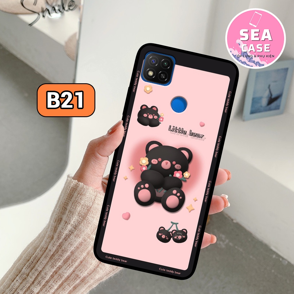 Ốp lưng XIAOMI REDMI 9C hình gấu đáng yêu,dễ thương – ốp nhựa chống trầy,chống va đập