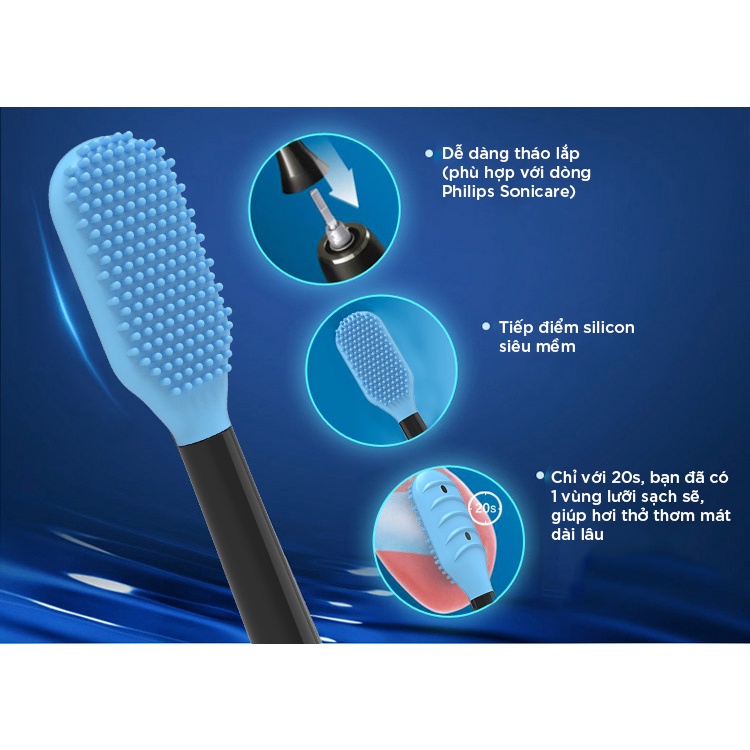 Dụng cụ chải lưỡi dành cho bàn chải điện Philips Sonicare