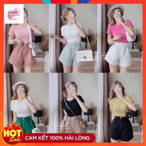 Quần Short Nữ cạp cao chun lưng, quần phồng hot 2022